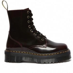 Dr. Martens Jadon Arcadia Leather Boots in Cherry Red